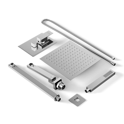 Chrome Square 3-Way Concealed Shower Mixer Set