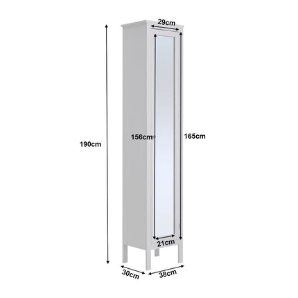 Slim White Tall Cabinet