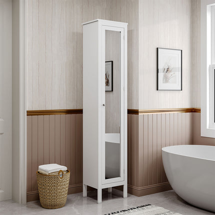 Slim White Tall Cabinet