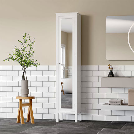 Slim White Tall Cabinet