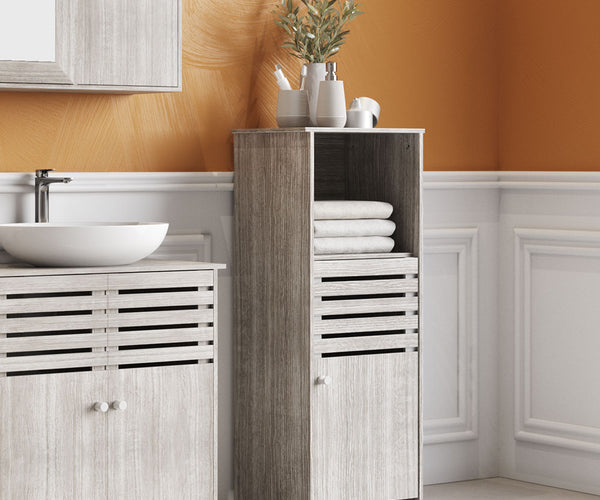 Single Door Floor Cabinet Open Shelf 350 x 910mm