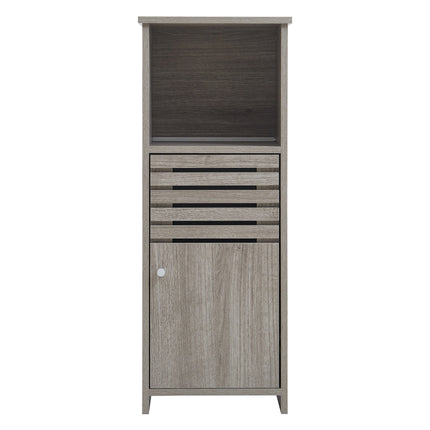 Single Door Bathroom Floor Cabinet with Open Shelf 350 x 910mm