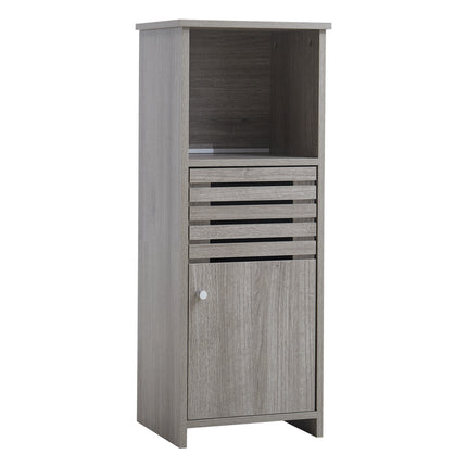 Single Door Bathroom Floor Cabinet with Open Shelf 350 x 910mm