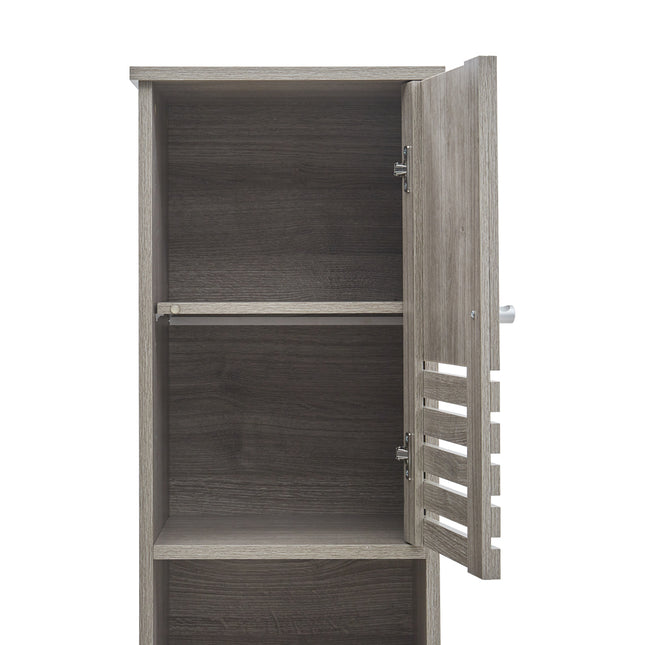 W35 x H174cm Freestanding Slimline Cabinet with 2 Shutter Doors