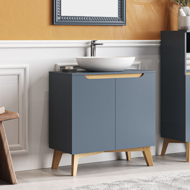 Grey Freestanding Under Sink Storage Cabinet