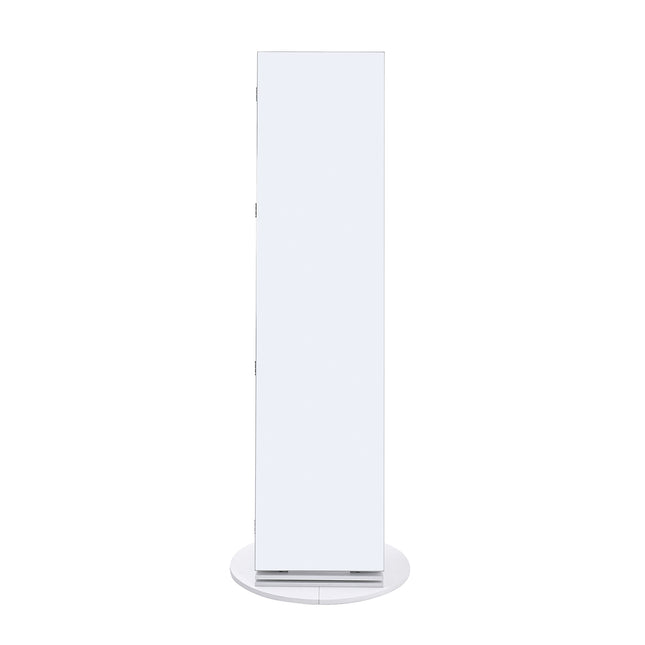 156 H Rotating Jewelry White Armoire with Mirror