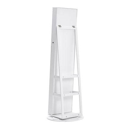161 H Rotating Jewelry White Armoire with Mirror