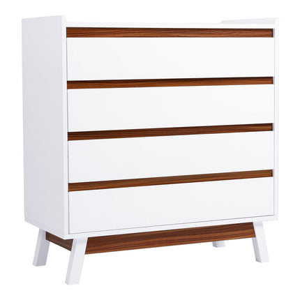 White 4 Tier Bedroom Chest Storage Cabinet,80cm