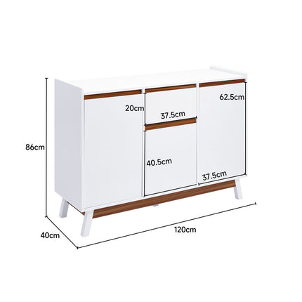 White Storage Dining Room Sideboard with Drawers