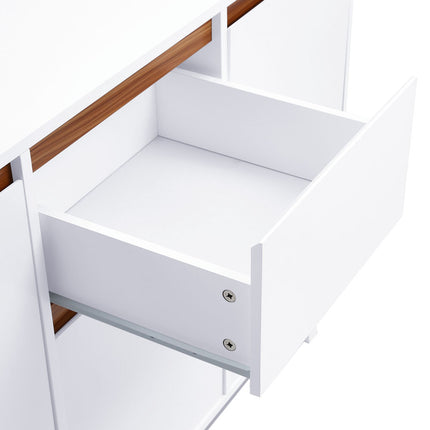 White Storage Dining Room Sideboard with Drawers