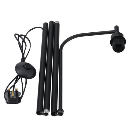 Black Minimalist Floor Lamp with Glass Lampshade