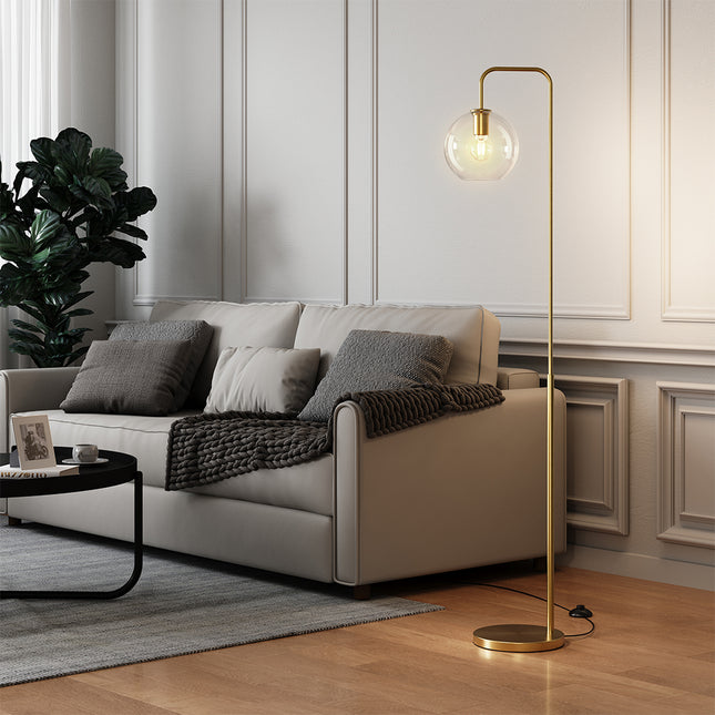 Gold Modern Arc Arm Floor Lamp