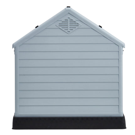 Grey Outdoor Waterproof Dog House with Air Vents and Door