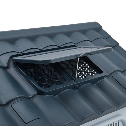 Weatherproof Plastic Dog House Kennel with Skylight and Door