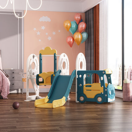 3-in-1 Kids Toddler Swing and Slide Set Climber Playset