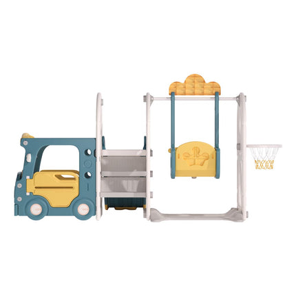 Blue Yellow 3 in 1 Kids Toddler Swing and Slide Playset
