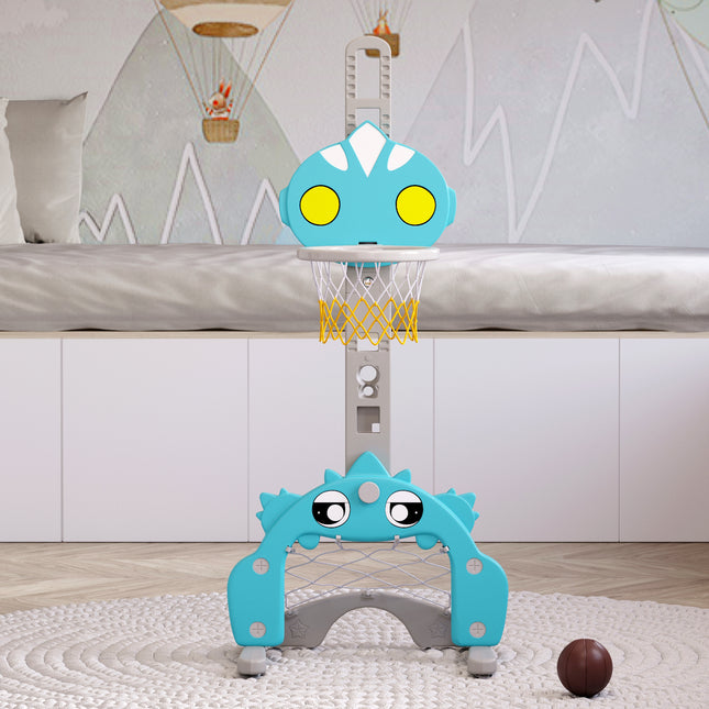 Boys' 2-in-1 Basketball Hoop and Football Goal Set