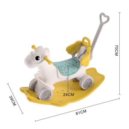 Yellow Kids Plastic Rocking Horse