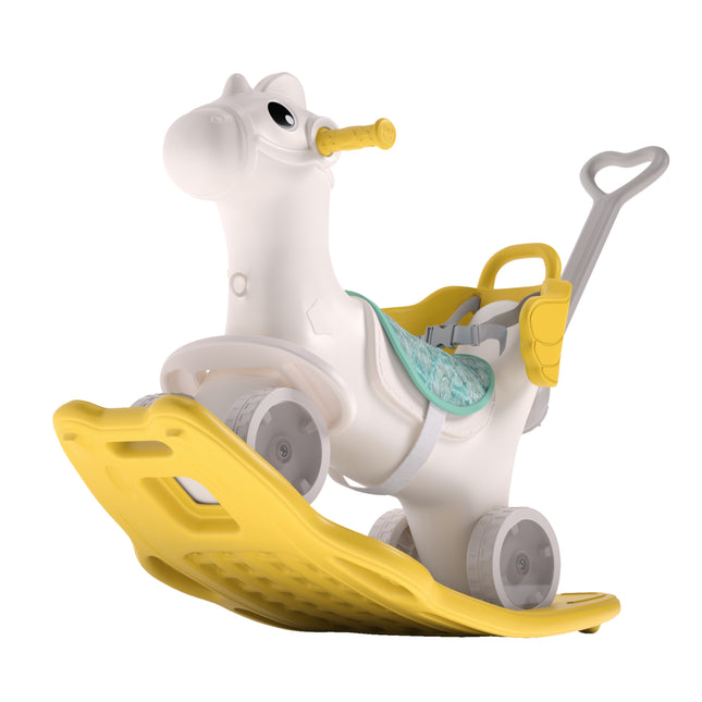 Yellow Kids Plastic Rocking Horse