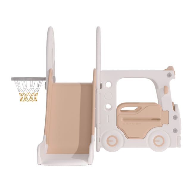 Kids Toddler Slide Climber Playset with Basketball Hoop