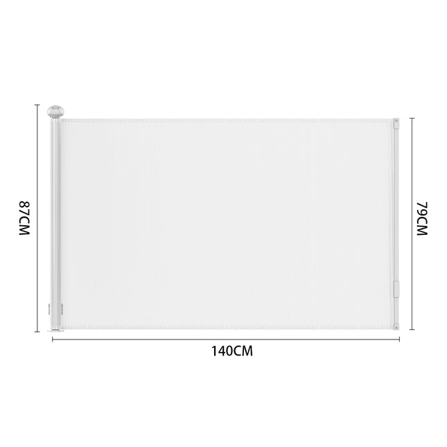 White Retractable Safety Gate for Kids and Pets