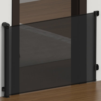 Black Retractable Safety Gate for Kids and Pets