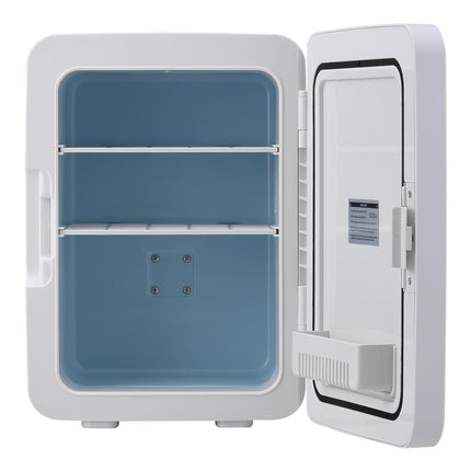White 10L Mini Refrigerator for Home and Car Dual Use 25 x 35cm H