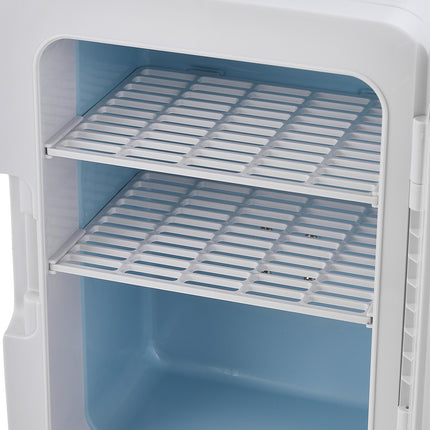 White 10L Mini Refrigerator for Home and Car Dual Use 25 x 35cm H