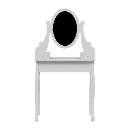 White 75cm Makeup Vanity Desk with Mirror and Stool
