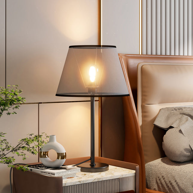 Black 34Dia Modern Bedside Lamp Table Lamp