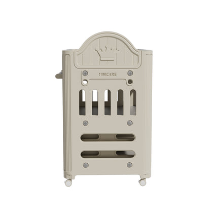 Beige Mobile Baby Diaper Changing Table with 4 Drawers and Storage Shelf