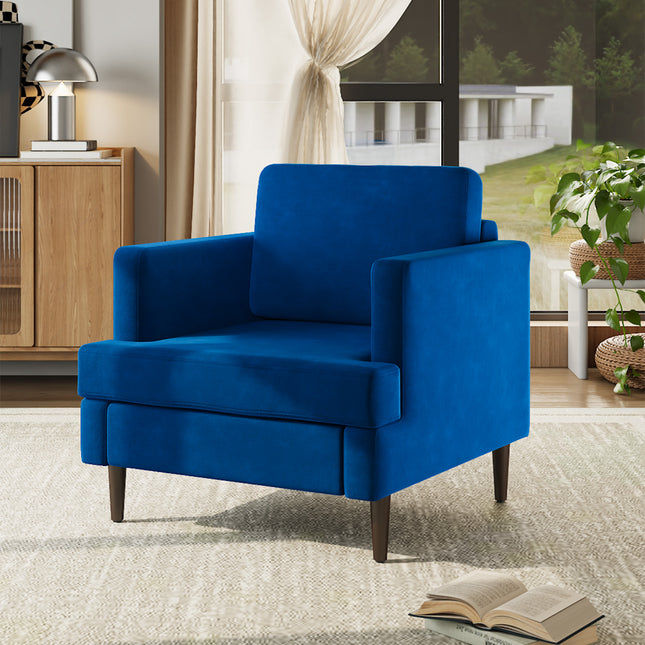 Mid-Century Blue Single Sofa Armchair