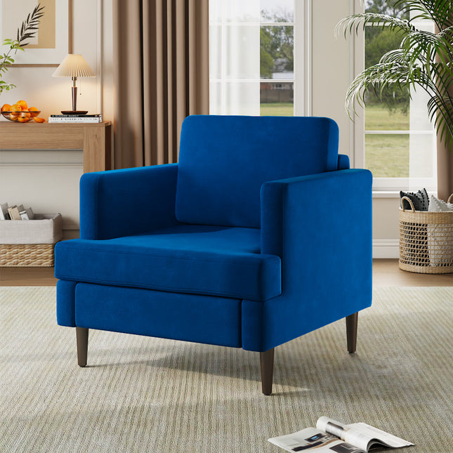Mid-Century Blue Single Sofa Armchair