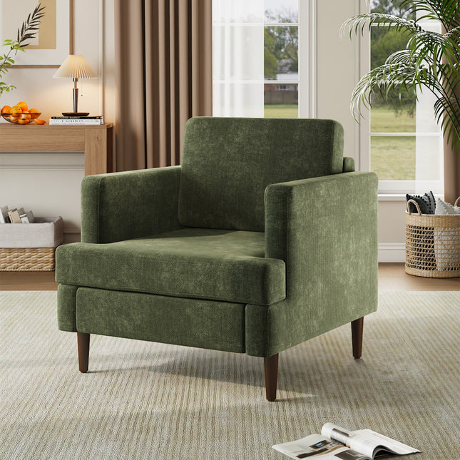 Mid-Century Green Single Sofa Armchair