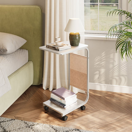 C-Shaped Side Table with Storage Bag