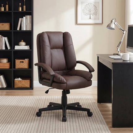 Swivel & Height Adjustable Office Chair with High Back
