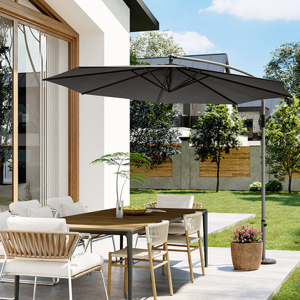3M Large Cantilever Garden Parasol with Crank Handle No Base