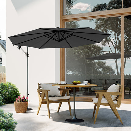 3M Large Cantilever Garden Parasol with Crank Handle No Base