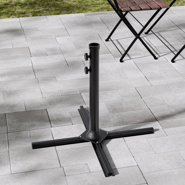 Outdoor Parasol Umbrella Cross Base Metal Stand