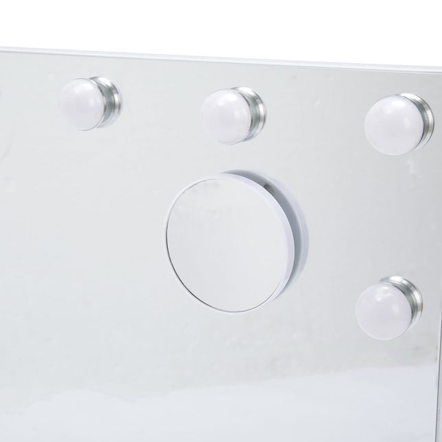 Hollywood Vanity Mirror with 15 LED Lights and 10X Magnification 58 x 48 cm