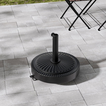 25KG Outdoor Concrete-Filled Patio Umbrella Base with Wheels