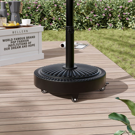 25KG Outdoor Concrete-Filled Patio Umbrella Base with Wheels