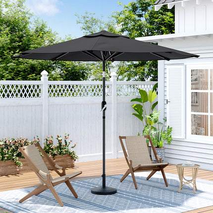 Patio Umbrella 3M Large Traditional Parasol with Resin Base Black