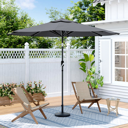 Patio Umbrella 3M Large Traditional Parasol with Resin Base