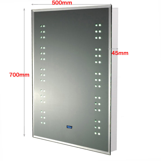 LED Bathroom Mirror with Shaver Socket 50x70cm