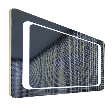 LED Illuminated Bathroom Mirror 800 x 600mm with Demister