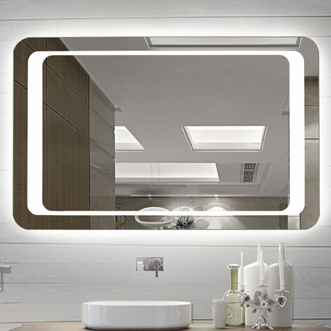 LED Illuminated Bathroom Mirror 800 x 600mm with Demister