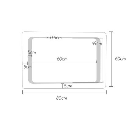 LED Illuminated Bathroom Mirror 800 x 600mm with Demister