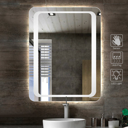 LED Illuminated Bathroom Mirror 800 x 600mm with Demister