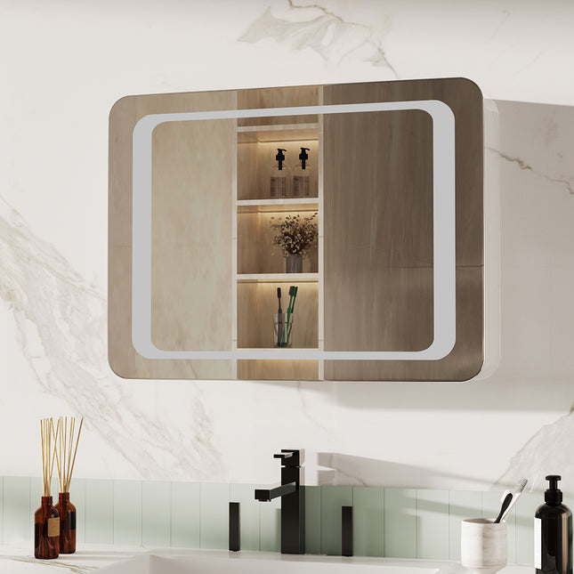 LED Illuminated Bathroom Mirror 800 x 600mm with Demister